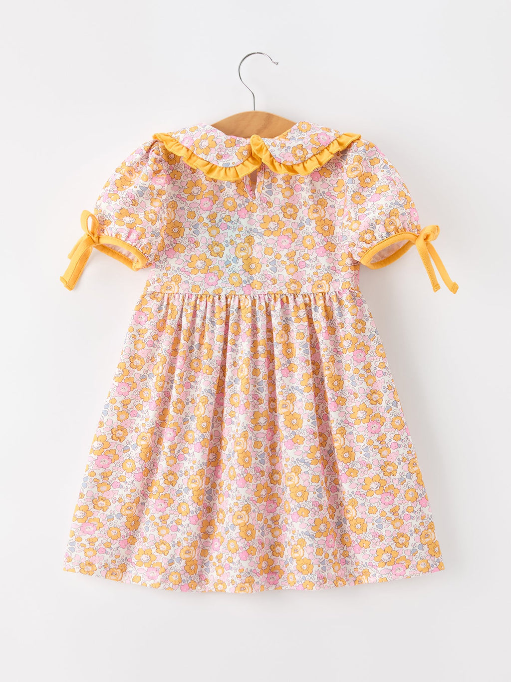 Halloween Pumpkin Floral Girls Dress
