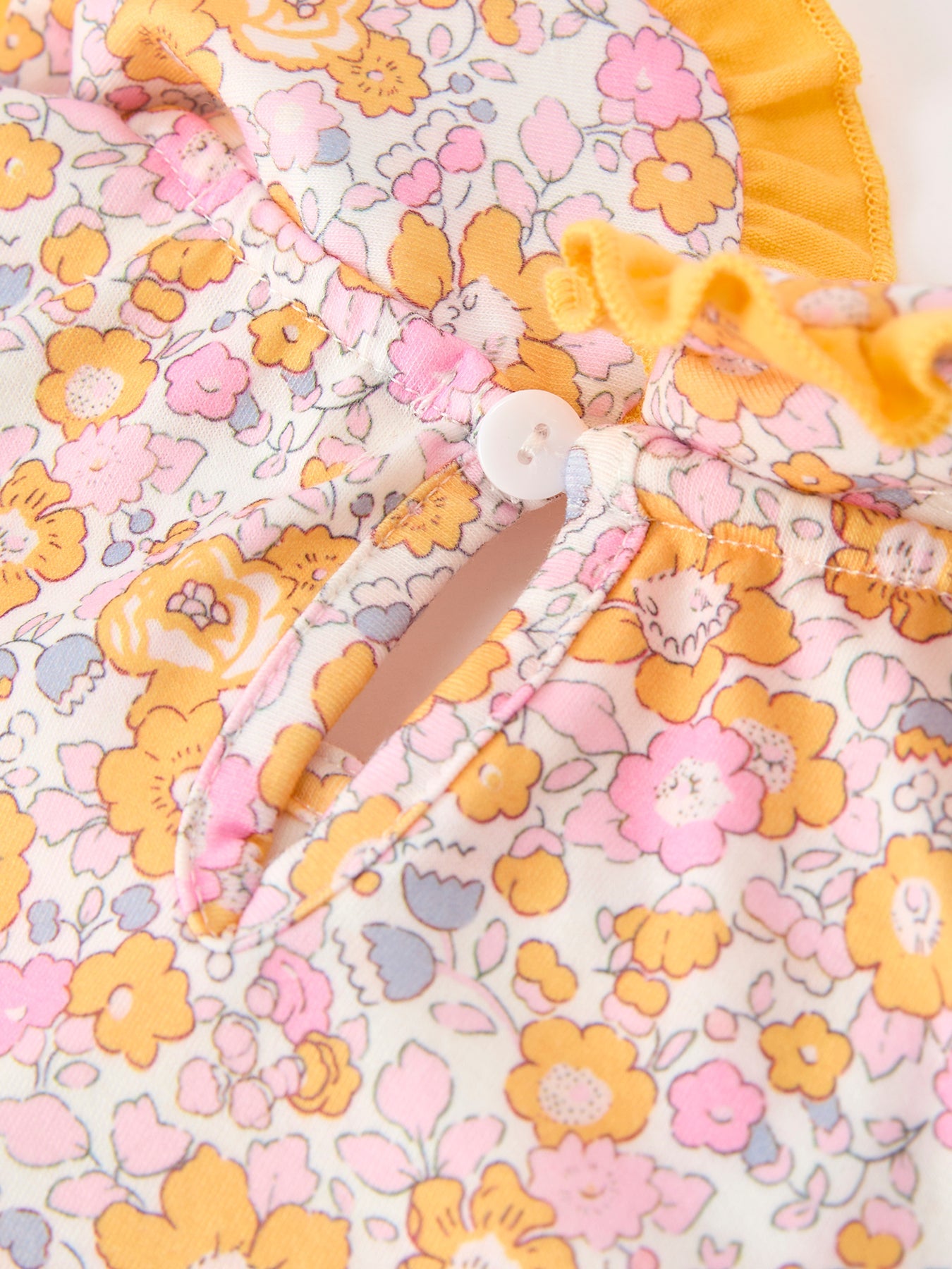 Halloween Pumpkin Floral Girls Dress