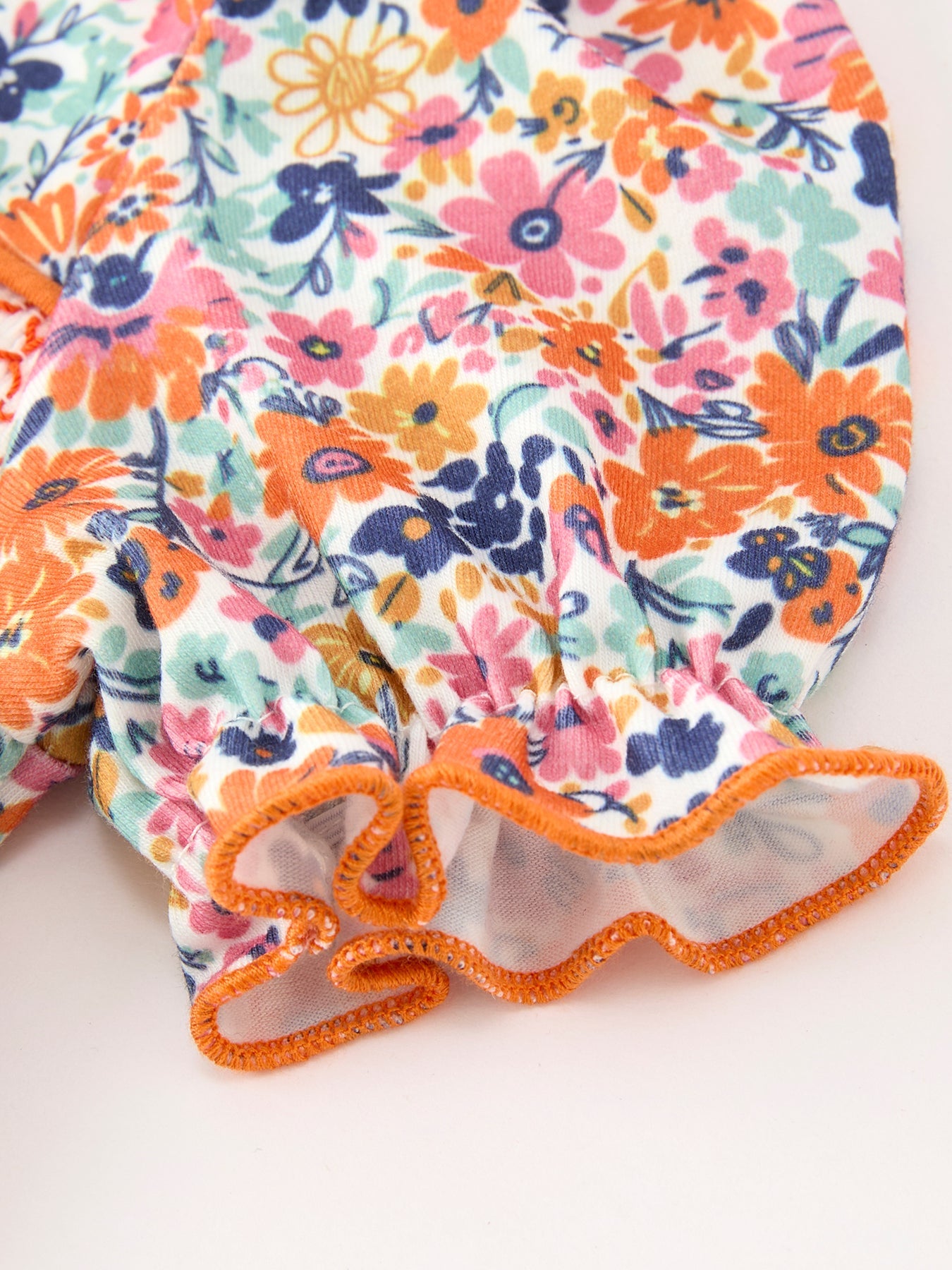 Fall Floral Smocked Petals Collar Girls Bubble Romper