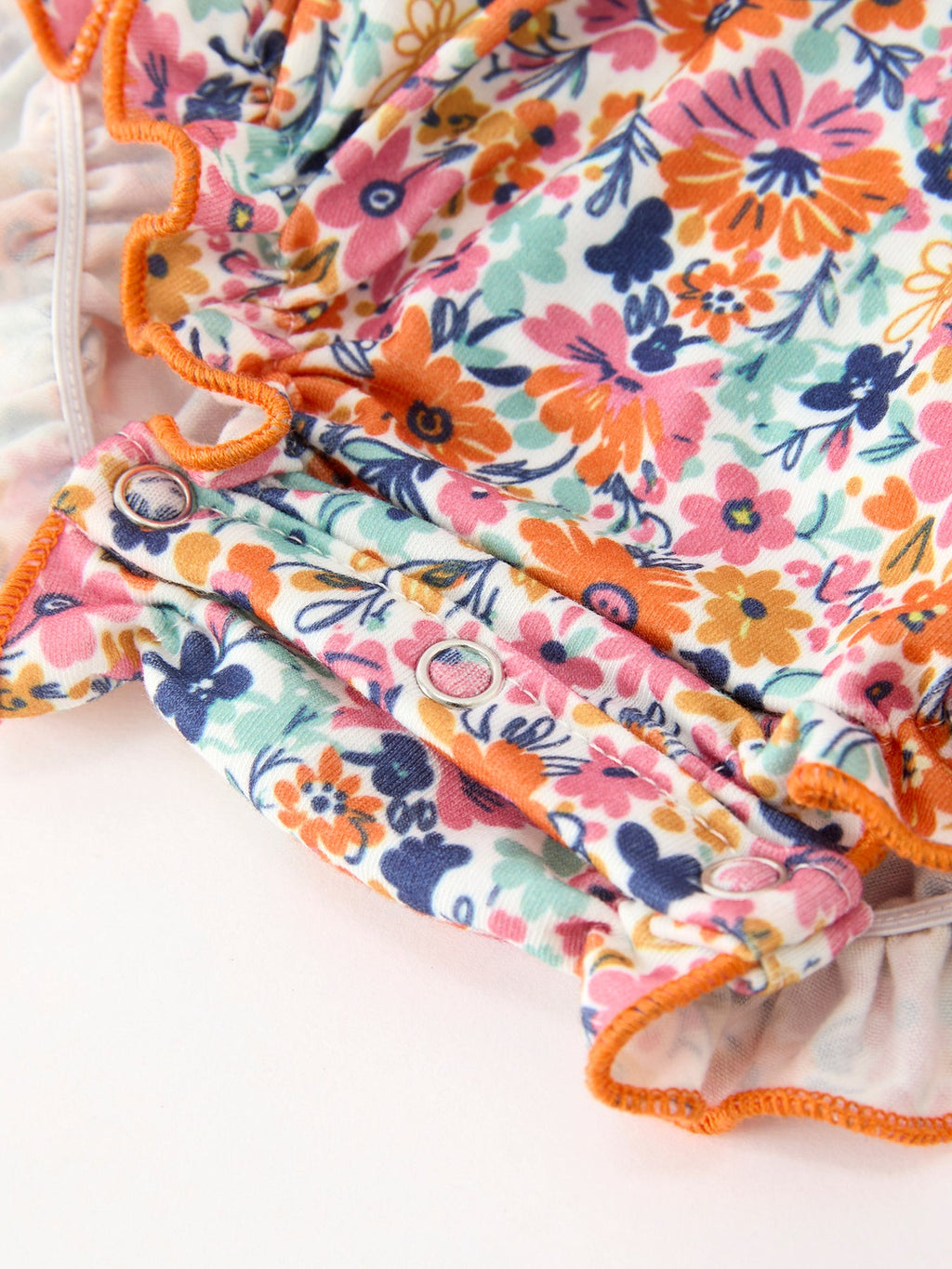 Fall Floral Smocked Petals Collar Girls Bubble Romper