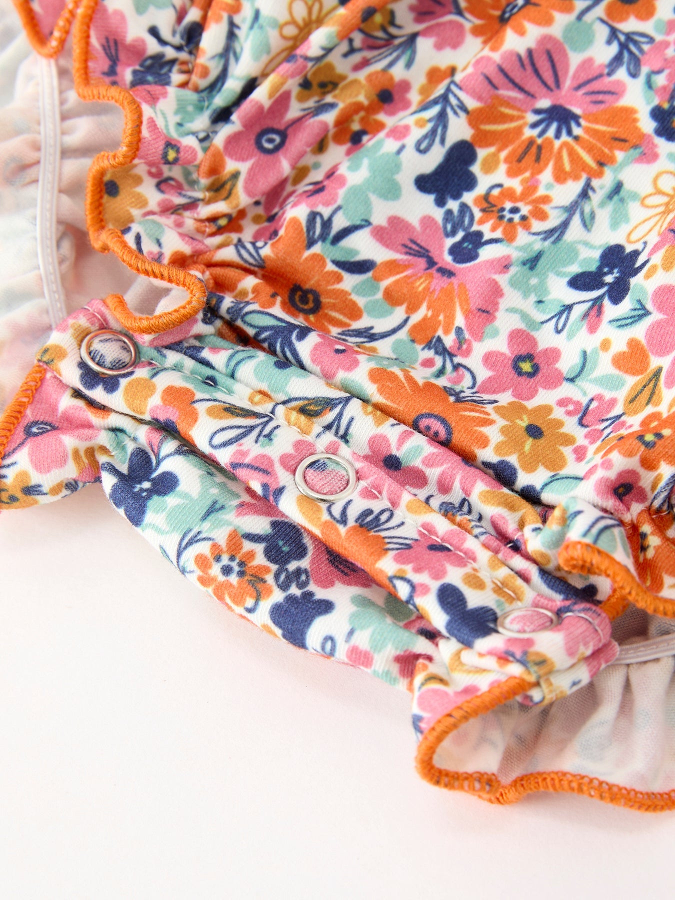 Fall Floral Smocked Petals Collar Girls Bubble Romper