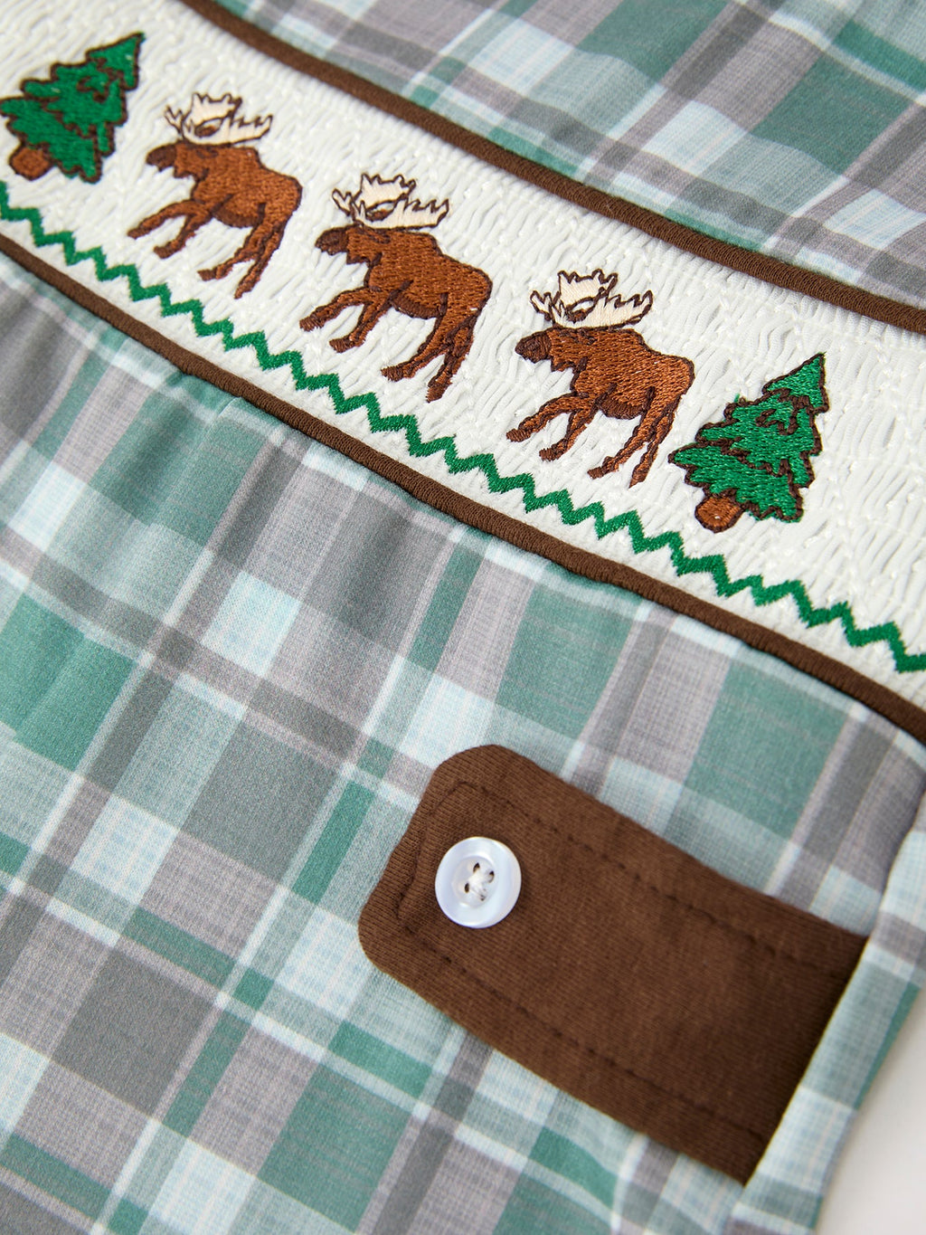 Plaid Moose Smocked Baby Boy JonJon