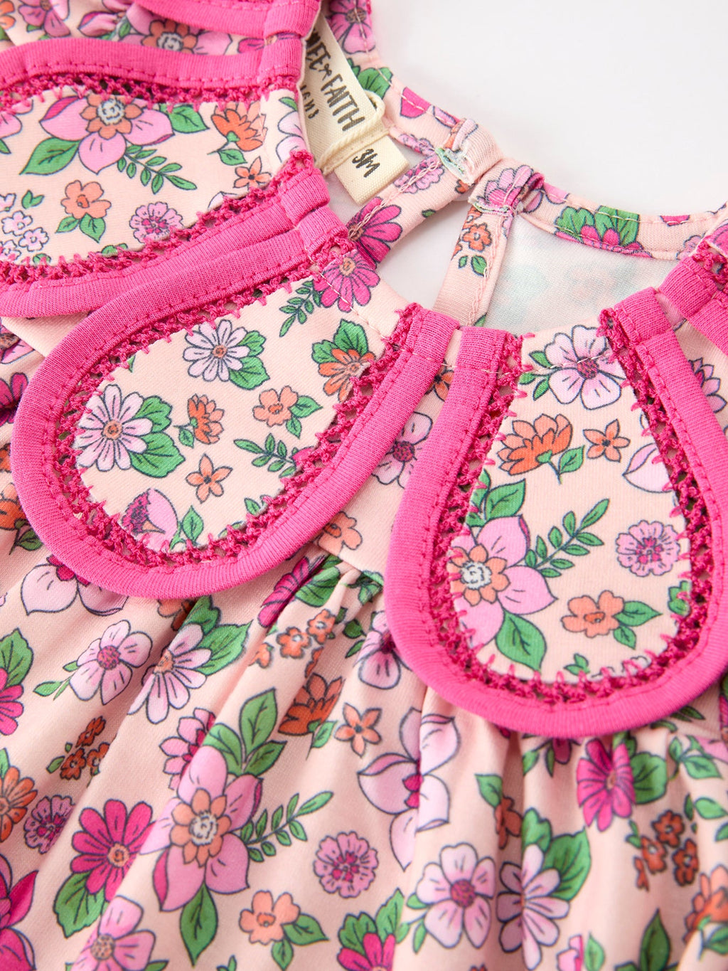 Hot Pink Floral Petals Collar Girl Bloomer Set
