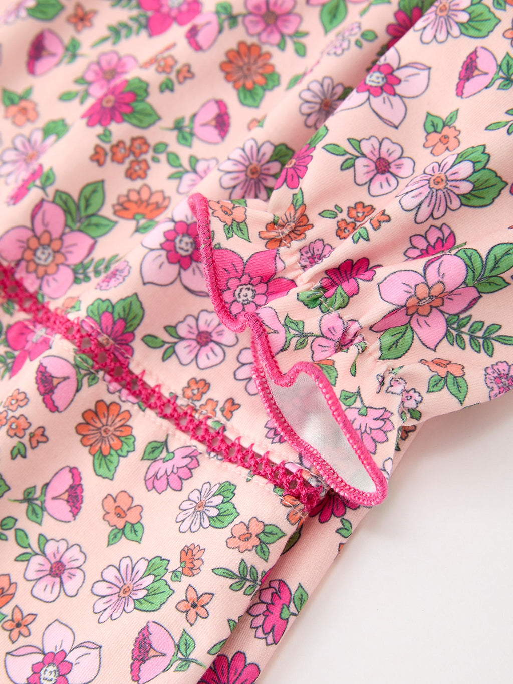 Hot Pink Floral Petals Collar Girl Dress