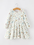 Girls Nativity Scene Winter Print Twirl Dress
