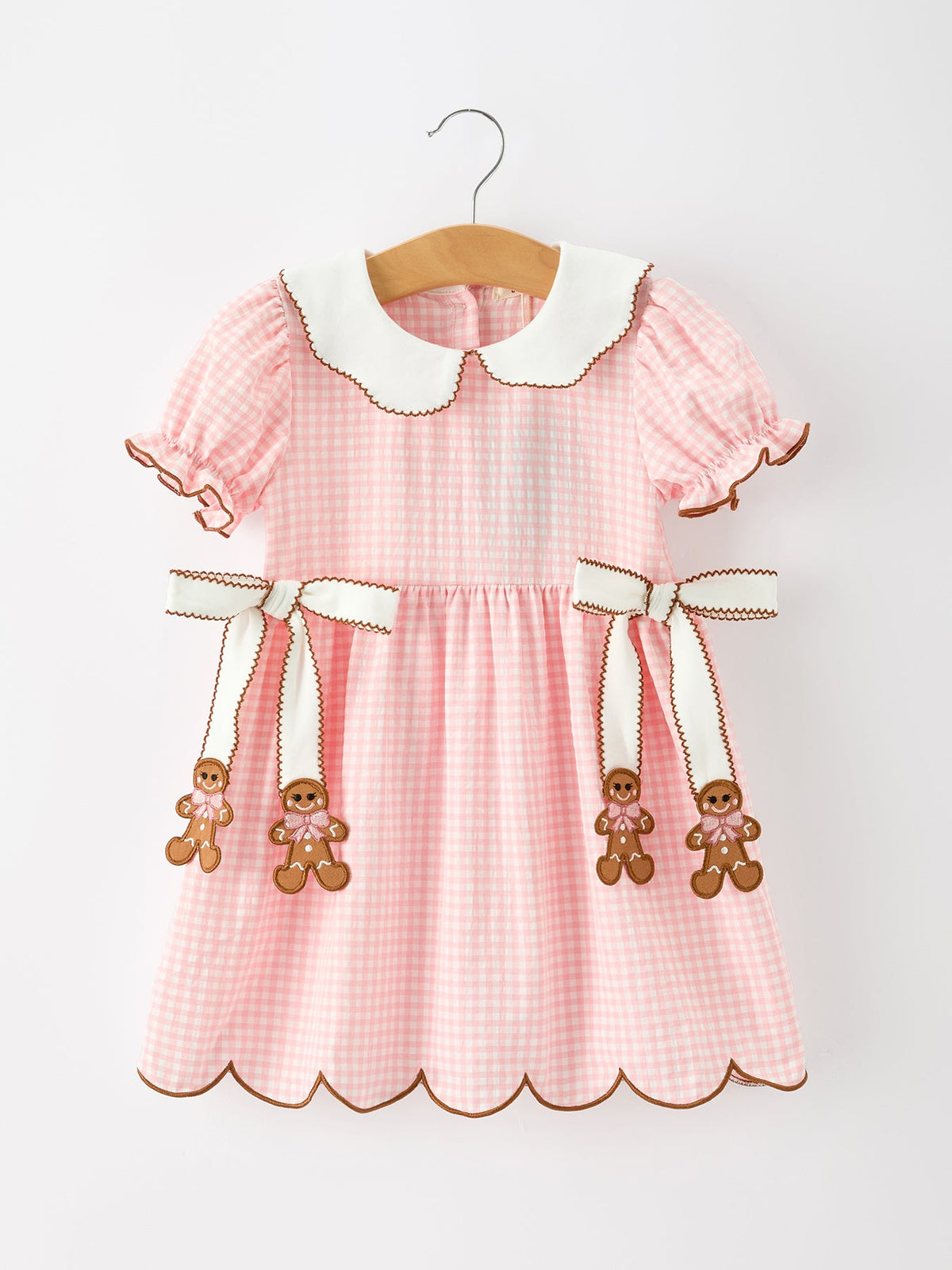 Christmas Girls Gingerbread Peter Pan Collar Dress