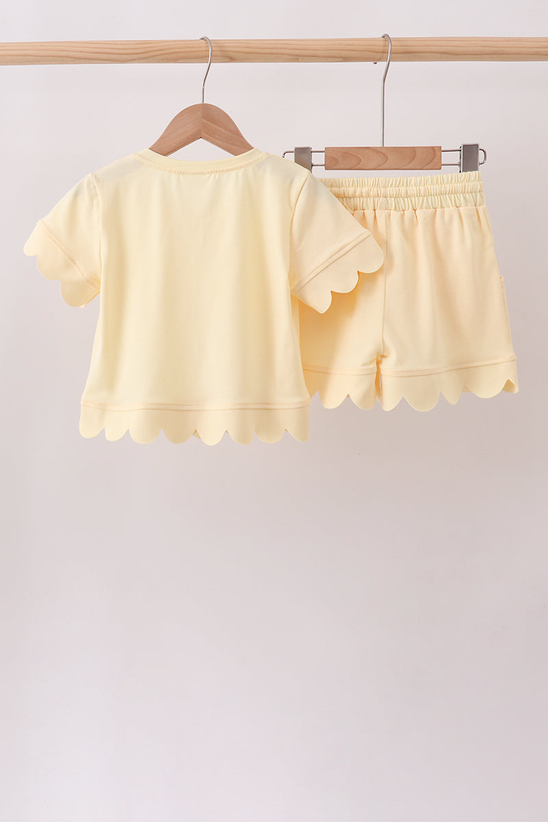 Lemon Scalloped Short Set