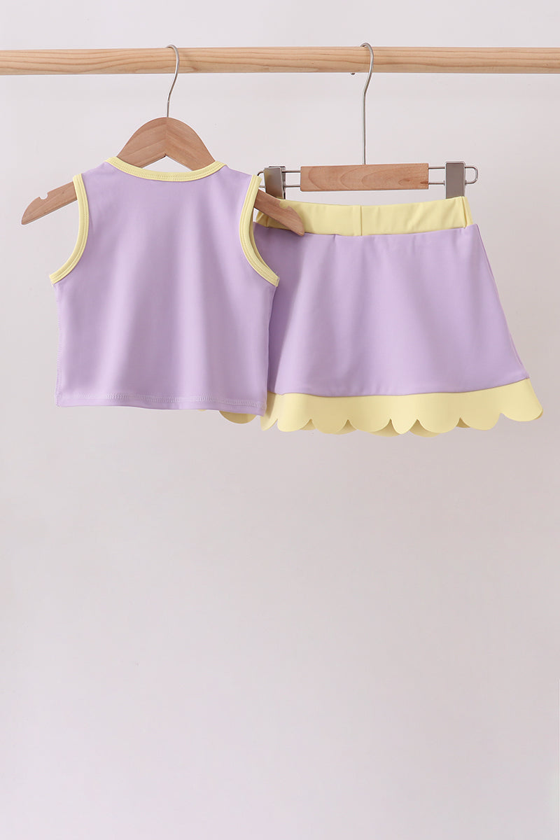 Lavender Performance Scalloped Skorts Set