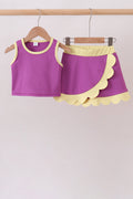 Purple Performance Scalloped Skorts Set