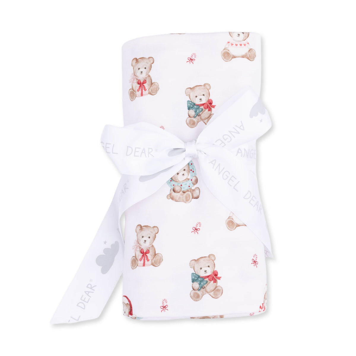 Christmas Teddy Bears Pink - Bamboo - Swaddle Blanket