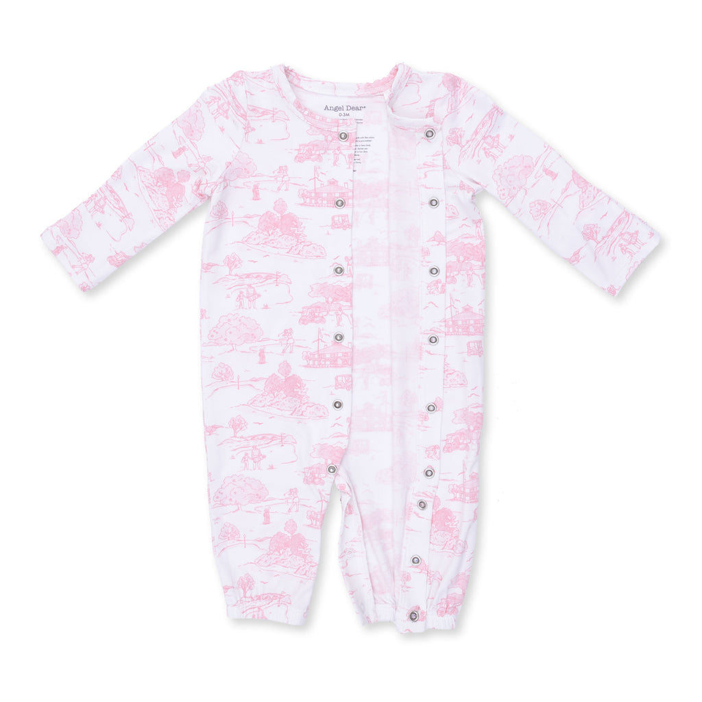 Golf Toile Pink - Convertible Gown and Knot Headband