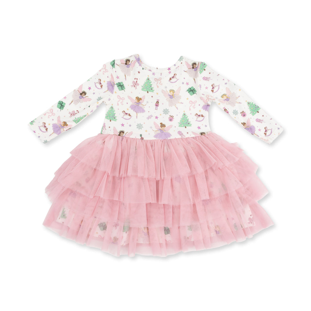Sugar Plum Fairies - Bamboo - Twirly Long Sleeve Tutu Dress with Cartwheel Short