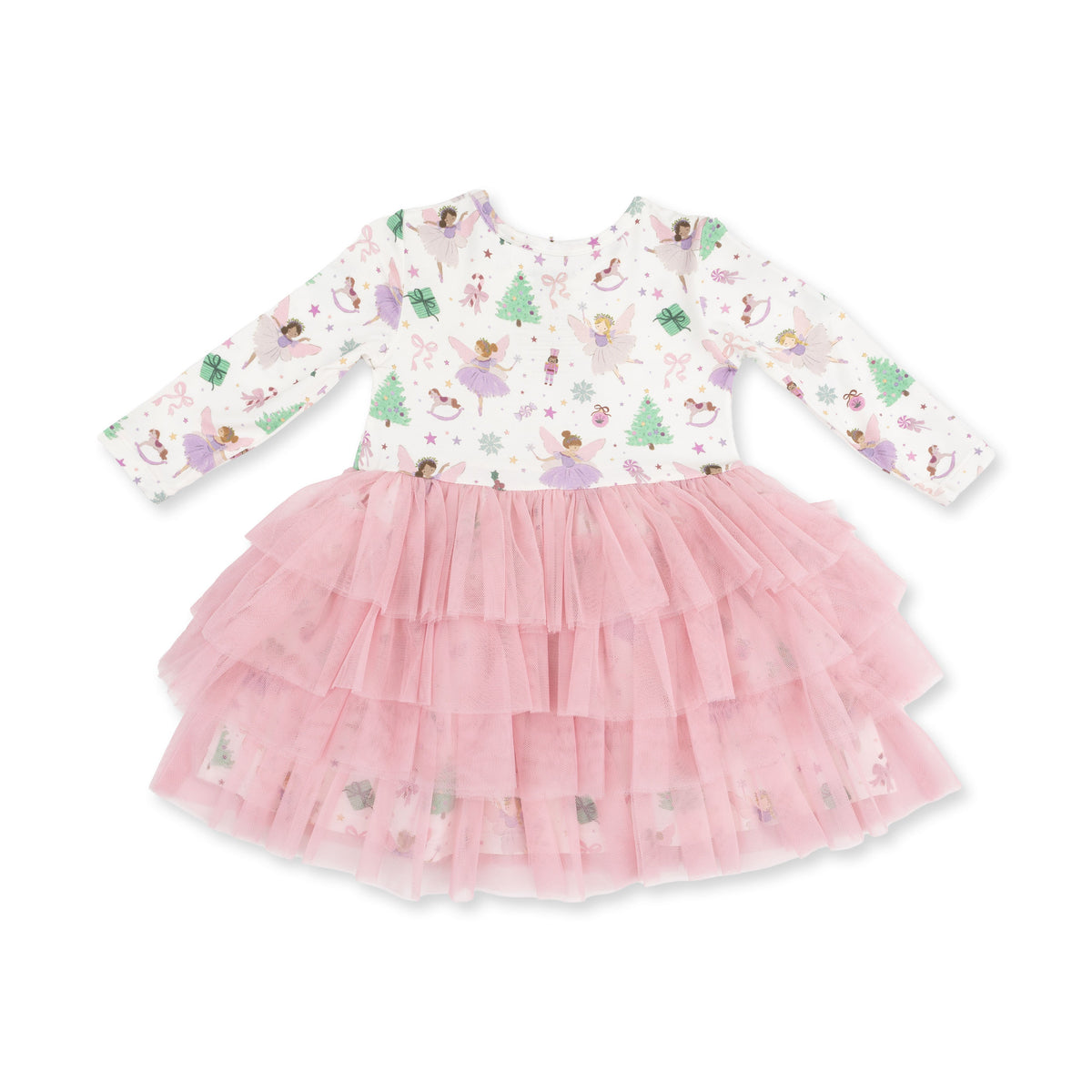 Sugar Plum Fairies - Bamboo - Twirly Long Sleeve Tutu Dress with Cartwheel Short