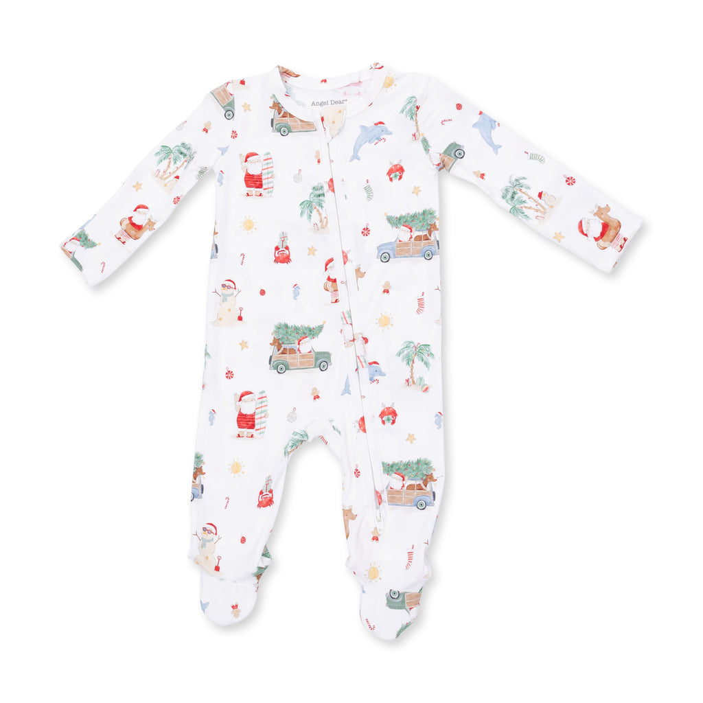 Beach Christmas - Bamboo - 2 Way Zipper Footie