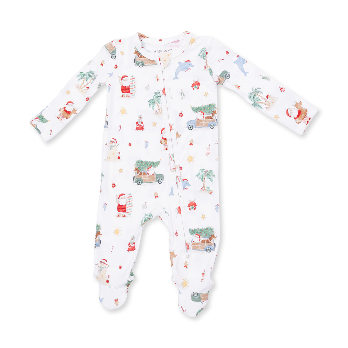 Beach Christmas - Bamboo - 2 Way Zipper Footie