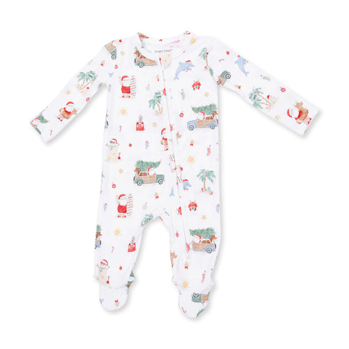 Beach Christmas - Bamboo - 2 Way Zipper Footie