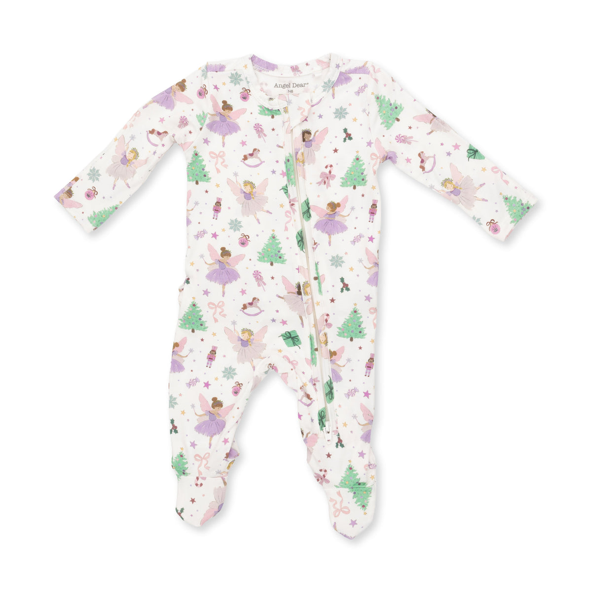 Sugar Plum Fairies - Bamboo - 2 Way Ruffle Back Zipper Footie