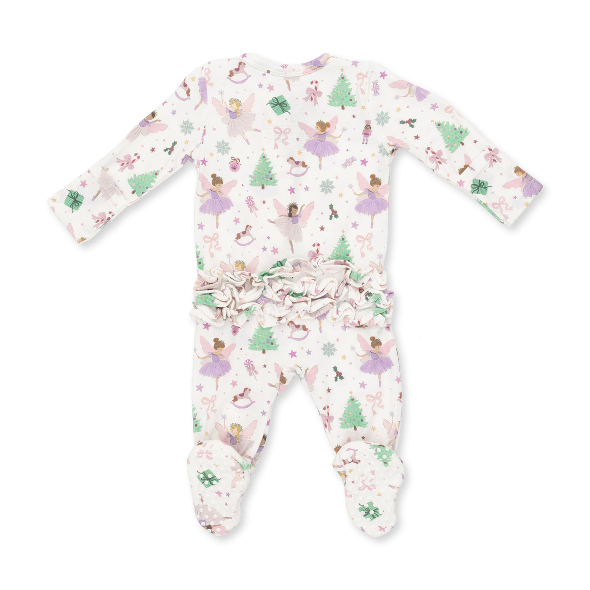 Sugar Plum Fairies - Bamboo - 2 Way Ruffle Back Zipper Footie