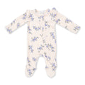 Sweet Hanna Floral Velour - 2 Way Ruffle Sleeve Zipper Footie