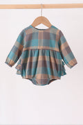 Teal Plaid Ruffle Bubble