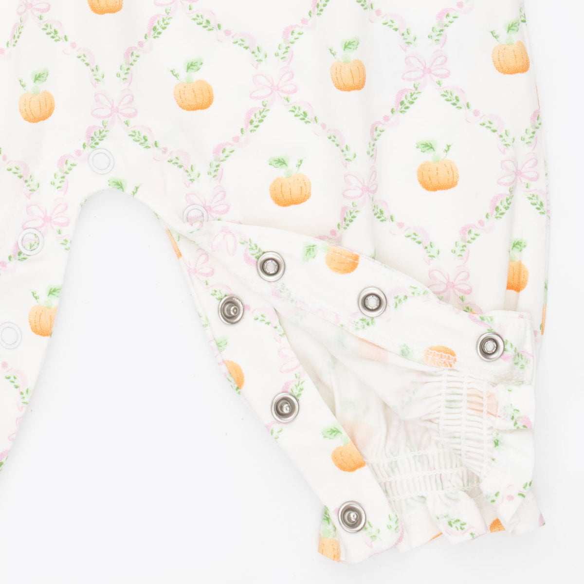 Pretty Pumpkin Trellis - Smocked Long Sleeve Romper