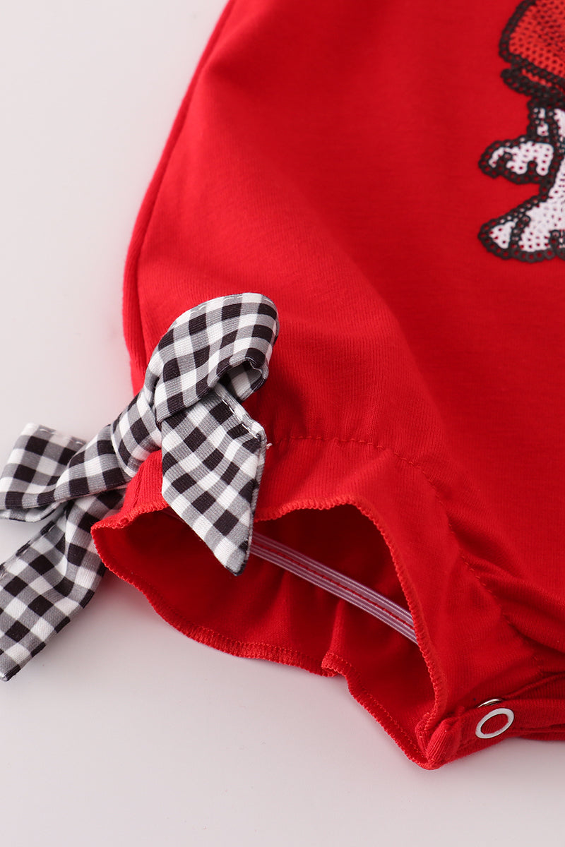 Red Georgia bulldog sequin bubble