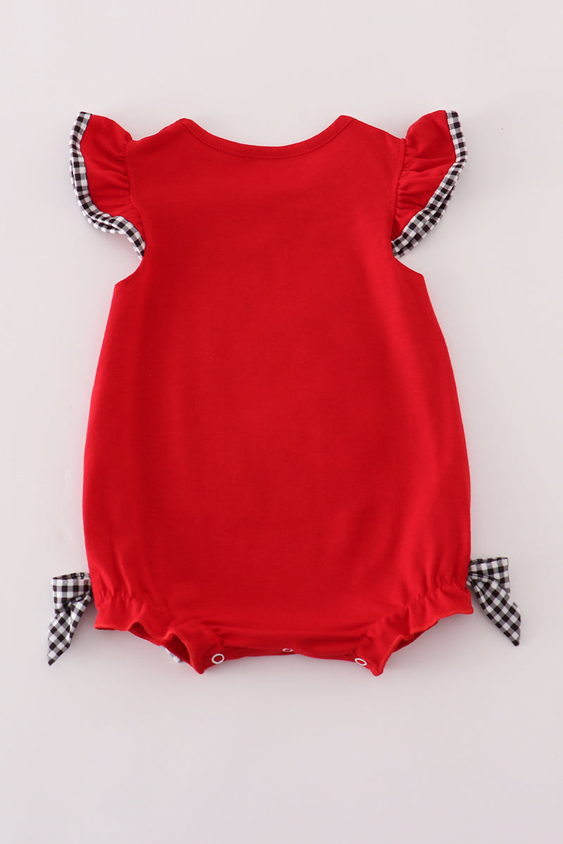 Red Georgia bulldog sequin bubble