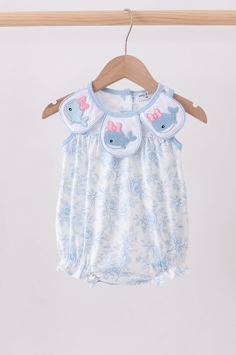 Blue Whale Embroidered Bubble
