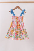 Summer floral print smocked mom&me dress