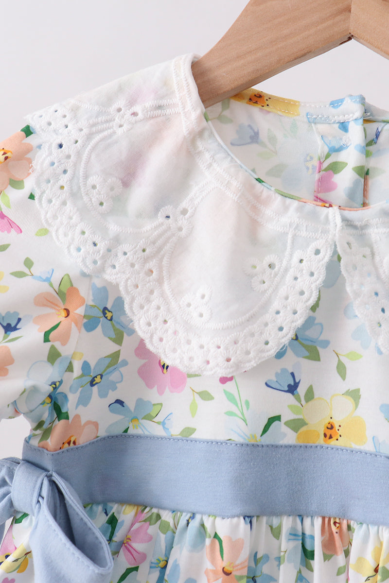 Blue Floral Lace Set