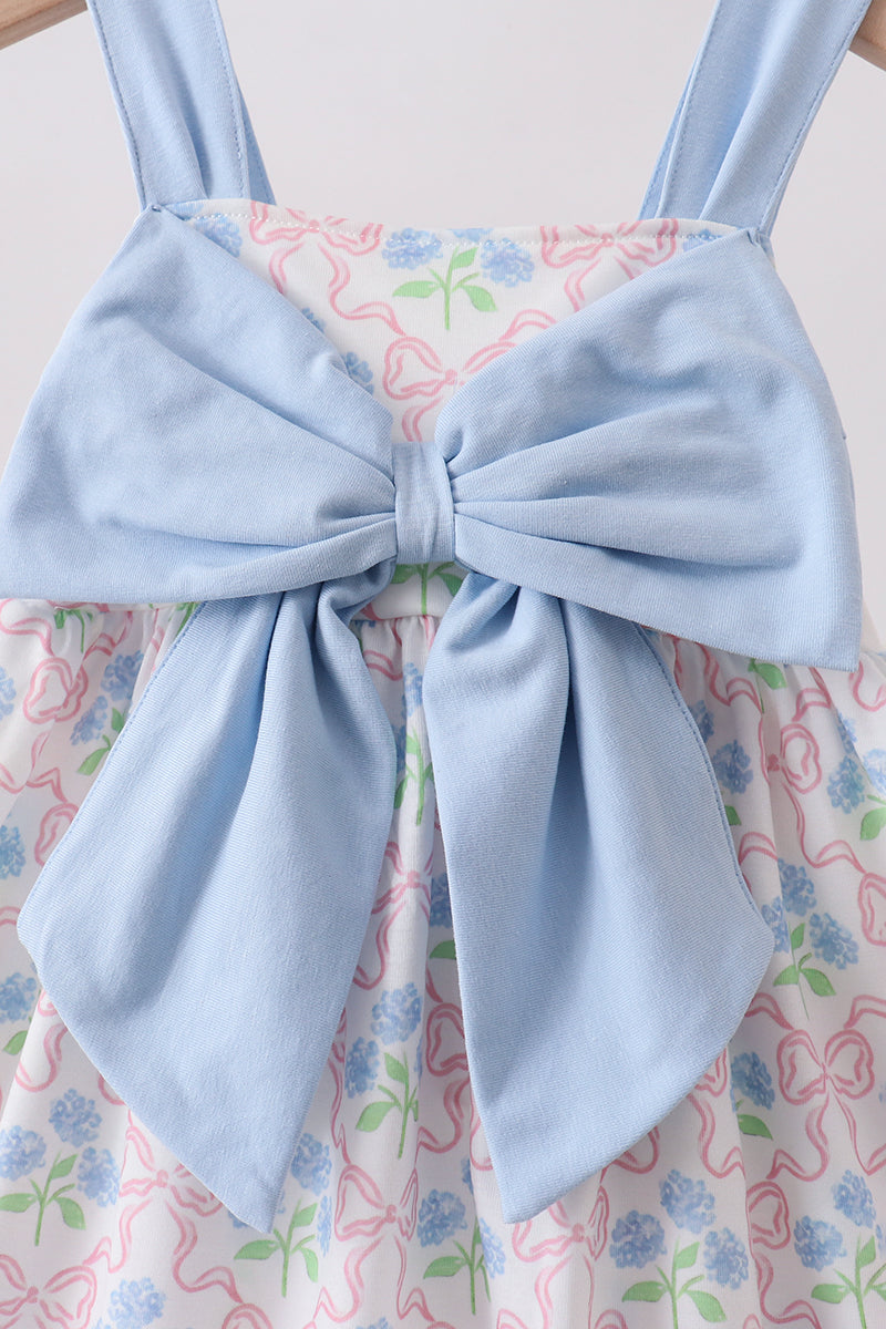 Blue Hydrangea Bow Dress