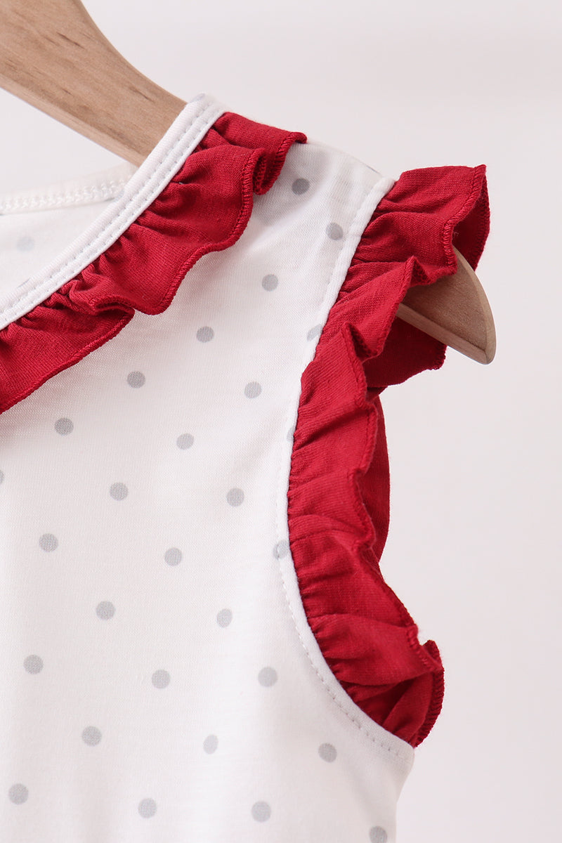 Maroon Alabama Elephant Applique Dress
