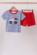 Red Apple Truck Appliqué Set