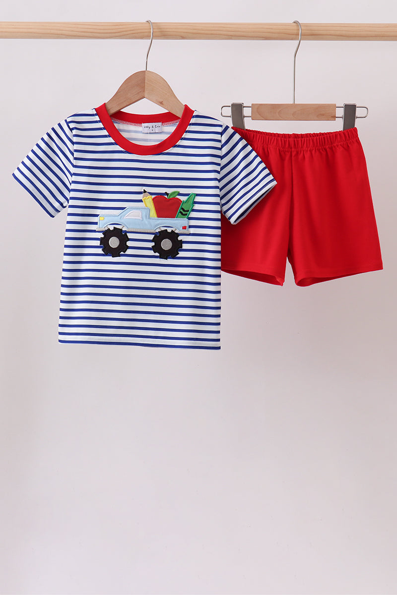 Red Apple Truck Appliqué Set
