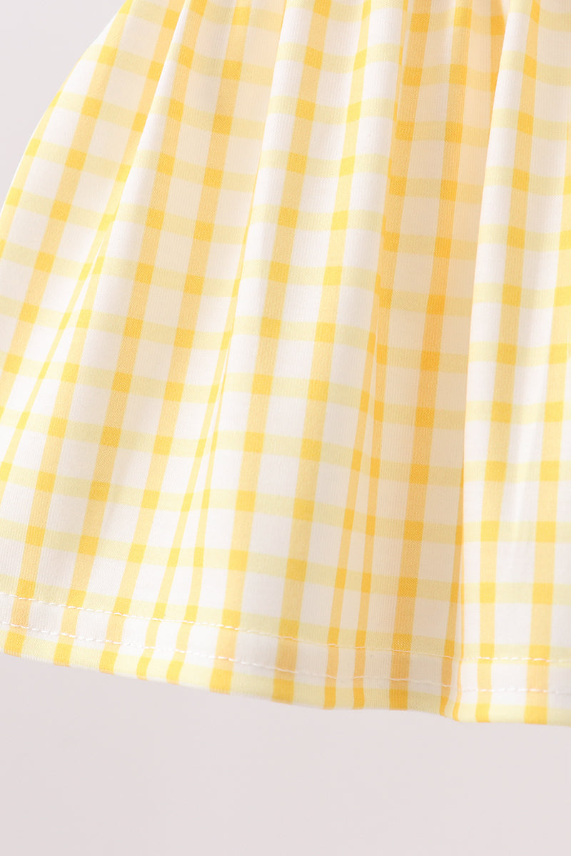 Mustard Honey Bear Embroidered Bloomer set