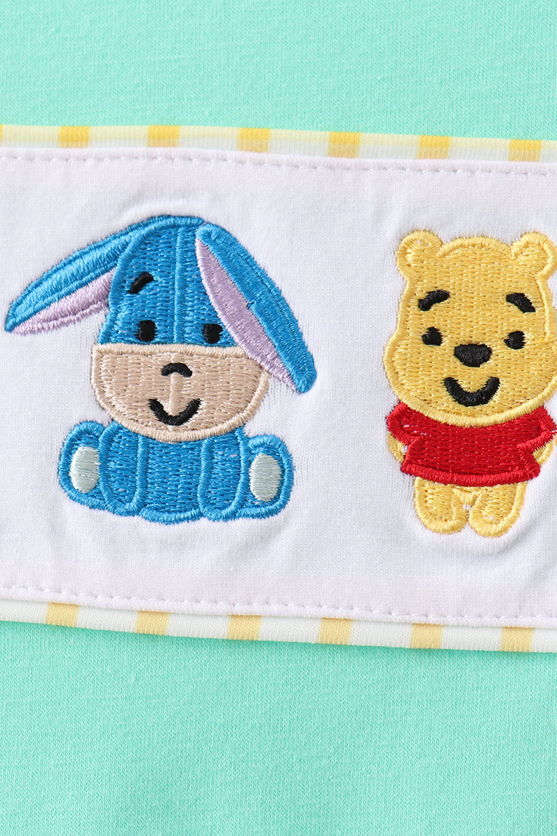 Mustard Honey Bear Embroidered Short Set