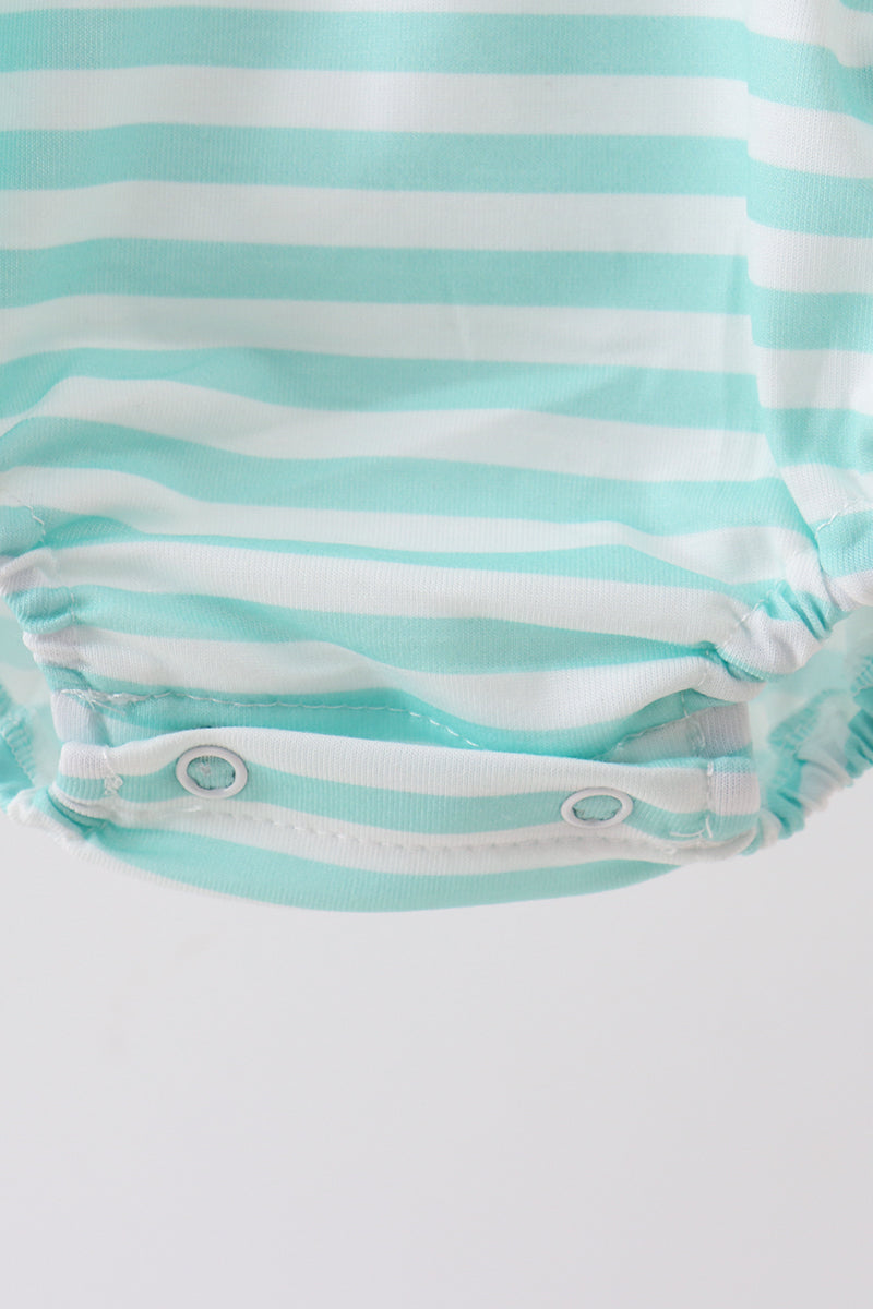 Blue stripe under the sea Embroidered Bubble