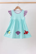 Blue under the sea Embroidered Dress