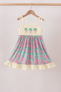 Palm Tree Embroidered Dress
