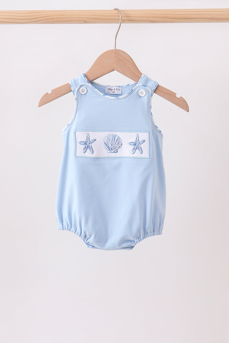 Blue Shells Embroidered Bubble