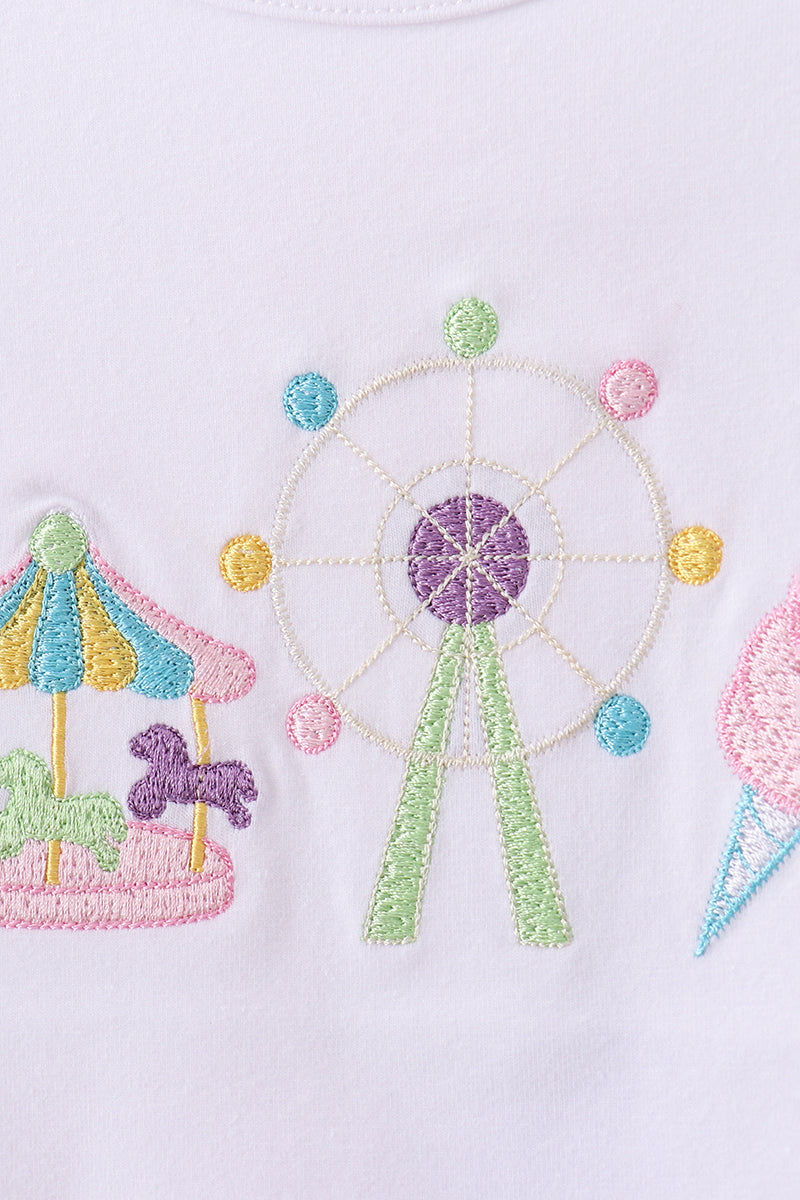Carousel Embroidered Skorts Set