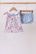 Purple Garden Ruffle Bloomer Set