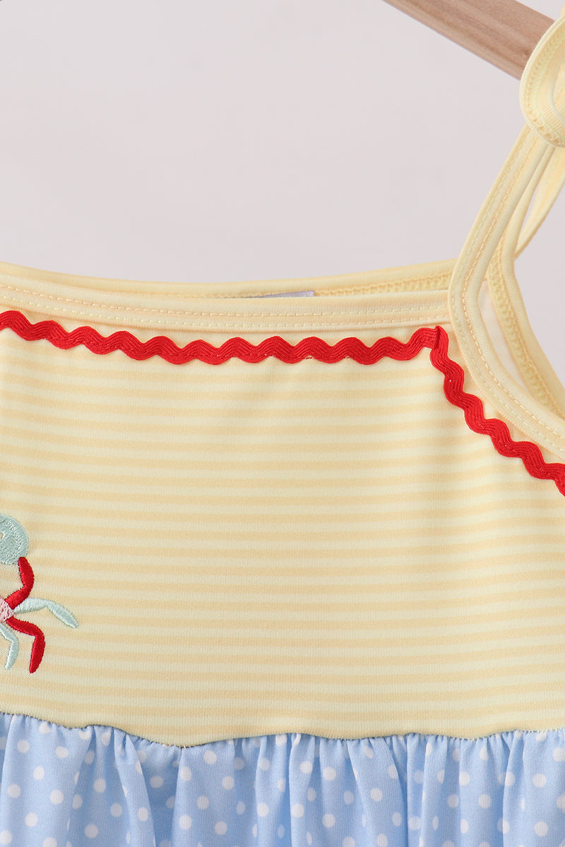 Blue Crab Applique Dress