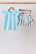 Floral Print Skorts Set