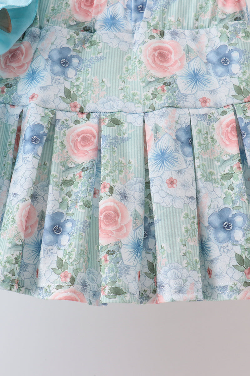 Floral Print Skorts Set