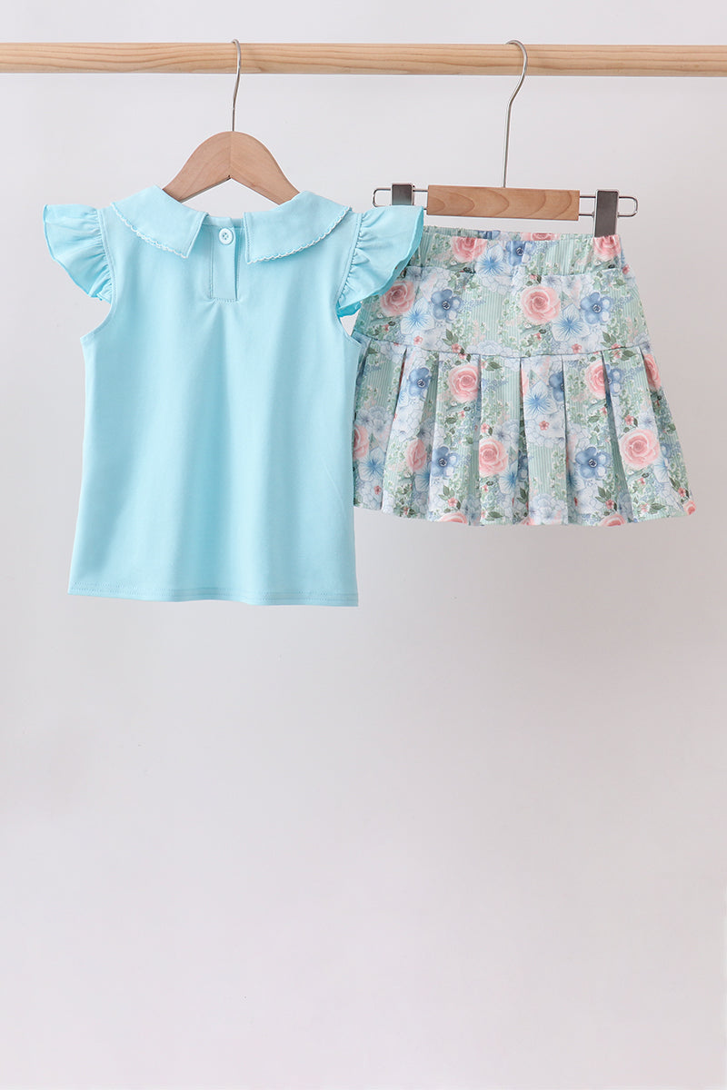 Floral Print Skorts Set