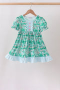 Green house floral Ruffle Dress