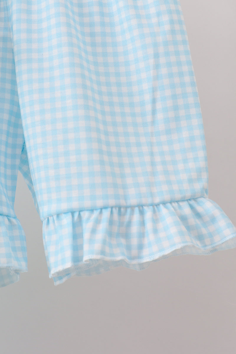 Green house floral Ruffle Shorts Set
