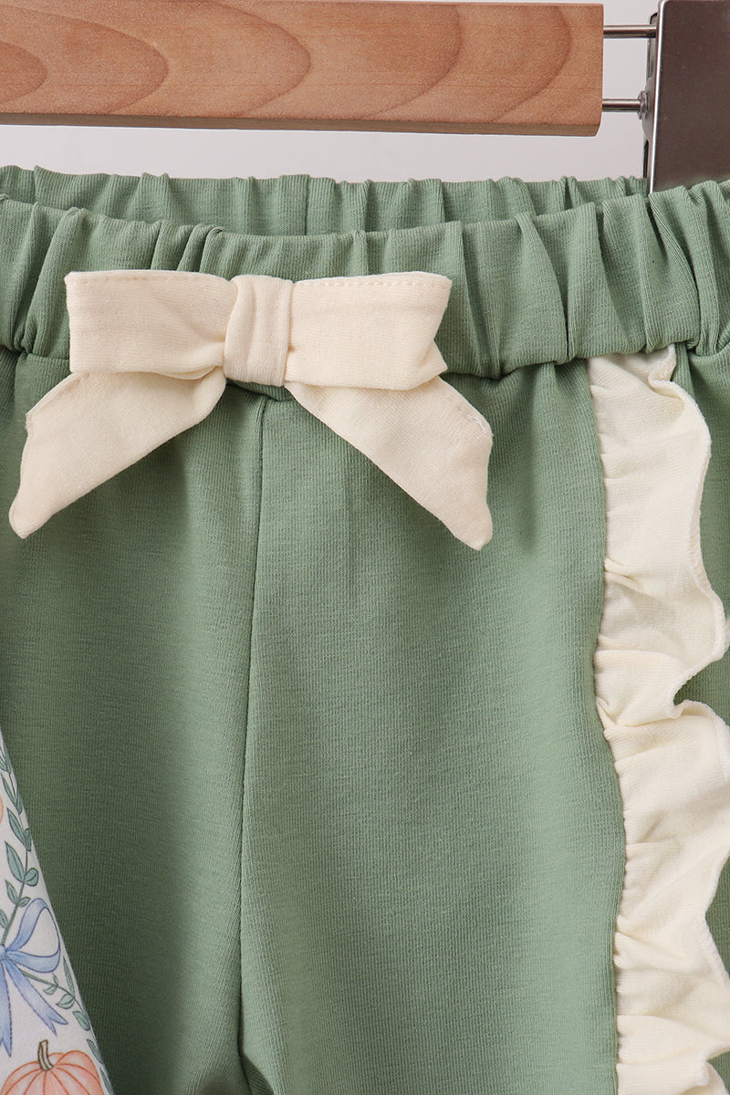 Sage Pumpkin Ruffle Jogger Set