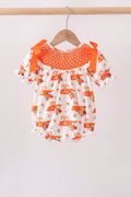 Orange Tennessee Smocked Bow Bubble